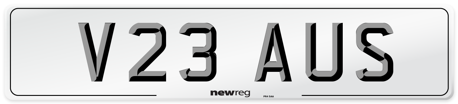 V23 AUS Number Plate from New Reg